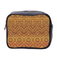 Boho Sunflower Print Mini Toiletries Bag (two Sides)