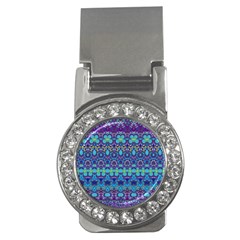 Boho Purple Blue Teal Floral Money Clips (cz)  by SpinnyChairDesigns