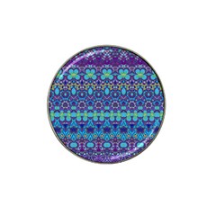 Boho Purple Blue Teal Floral Hat Clip Ball Marker