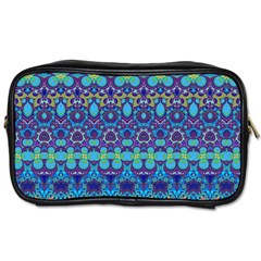 Boho Purple Blue Teal Floral Toiletries Bag (one Side) by SpinnyChairDesigns