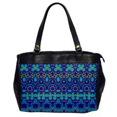 Boho Purple Blue Teal Floral Oversize Office Handbag by SpinnyChairDesigns
