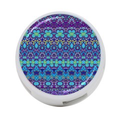 Boho Purple Blue Teal Floral 4-port Usb Hub (two Sides) by SpinnyChairDesigns