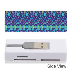 Boho Purple Blue Teal Floral Memory Card Reader (stick) by SpinnyChairDesigns