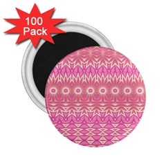 Boho Pink Floral Pattern 2 25  Magnets (100 Pack)  by SpinnyChairDesigns