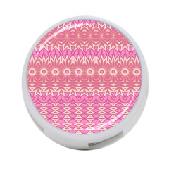 Boho Pink Floral Pattern 4-port Usb Hub (two Sides) by SpinnyChairDesigns
