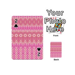 Boho Pink Floral Pattern Playing Cards 54 Designs (mini) by SpinnyChairDesigns