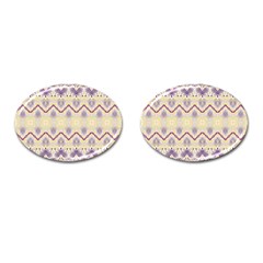 Boho Violet Yellow Cufflinks (oval) by SpinnyChairDesigns