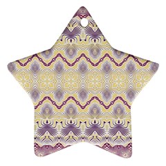 Boho Violet Yellow Star Ornament (two Sides) by SpinnyChairDesigns