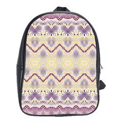 Boho Violet Yellow School Bag (xl) by SpinnyChairDesigns