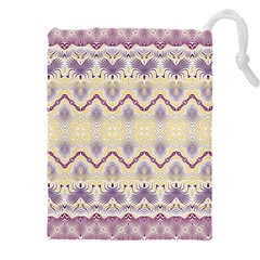 Boho Violet Yellow Drawstring Pouch (4xl) by SpinnyChairDesigns