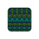 Boho Emerald Green Rubber Coaster (Square)  Front