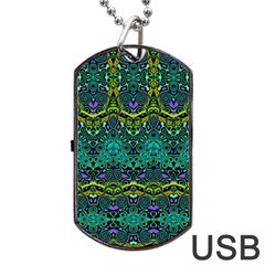 Boho Emerald Green Dog Tag Usb Flash (two Sides) by SpinnyChairDesigns