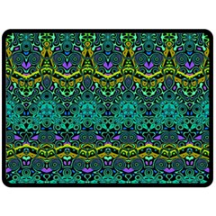 Boho Emerald Green Double Sided Fleece Blanket (large)  by SpinnyChairDesigns