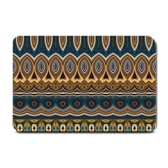 Boho Brown Blue Small Doormat  by SpinnyChairDesigns