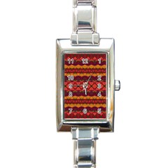 Boho Red Gold Rectangle Italian Charm Watch by SpinnyChairDesigns