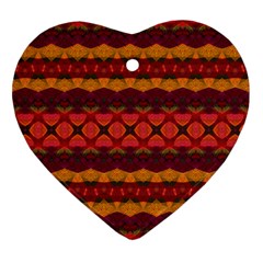 Boho Red Gold Heart Ornament (two Sides) by SpinnyChairDesigns