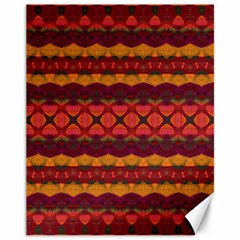 Boho Red Gold Canvas 11  X 14  by SpinnyChairDesigns