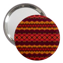 Boho Red Gold 3  Handbag Mirrors by SpinnyChairDesigns