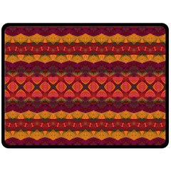 Boho Red Gold Double Sided Fleece Blanket (large)  by SpinnyChairDesigns