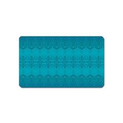 Boho Teal Pattern Magnet (name Card) by SpinnyChairDesigns