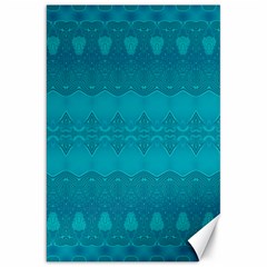 Boho Teal Pattern Canvas 20  X 30  by SpinnyChairDesigns