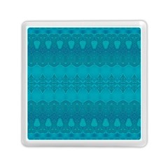 Boho Teal Pattern Memory Card Reader (square) by SpinnyChairDesigns