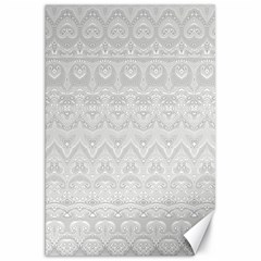 Boho White Wedding Lace Pattern Canvas 20  X 30  by SpinnyChairDesigns