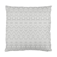Boho White Wedding Lace Pattern Standard Cushion Case (two Sides) by SpinnyChairDesigns