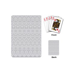 Boho White Wedding Lace Pattern Playing Cards Single Design (mini) by SpinnyChairDesigns
