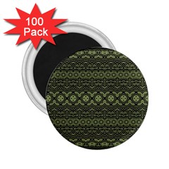 Boho Sage Green Black 2 25  Magnets (100 Pack)  by SpinnyChairDesigns