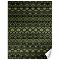 Boho Sage Green Black Canvas 12  X 16  by SpinnyChairDesigns