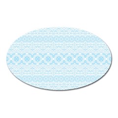 Boho Baby Blue Pattern Oval Magnet by SpinnyChairDesigns