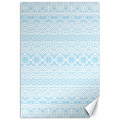 Boho Baby Blue Pattern Canvas 12  X 18  by SpinnyChairDesigns