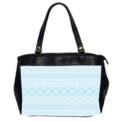 Boho Baby Blue Pattern Oversize Office Handbag (2 Sides) by SpinnyChairDesigns