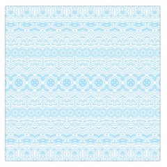 Boho Baby Blue Pattern Large Satin Scarf (square) by SpinnyChairDesigns