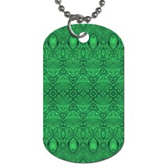 Boho Emerald Green Dog Tag (two Sides) by SpinnyChairDesigns