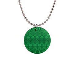 Boho Emerald Green 1  Button Necklace by SpinnyChairDesigns