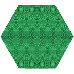 Boho Emerald Green Wooden Puzzle Hexagon