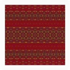 Boho Red Gold Medium Glasses Cloth (2 Sides) by SpinnyChairDesigns