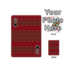 Boho Red Gold Playing Cards 54 Designs (mini) by SpinnyChairDesigns