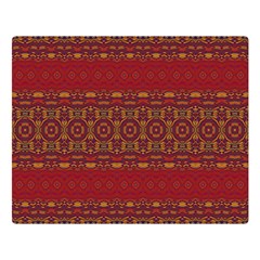 Boho Red Gold Double Sided Flano Blanket (large)  by SpinnyChairDesigns