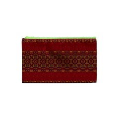 Boho Red Gold Cosmetic Bag (xs) by SpinnyChairDesigns