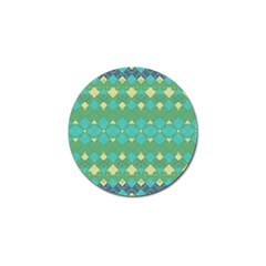 Boho Green Blue Checkered Golf Ball Marker (10 Pack) by SpinnyChairDesigns