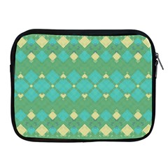 Boho Green Blue Checkered Apple Ipad 2/3/4 Zipper Cases by SpinnyChairDesigns