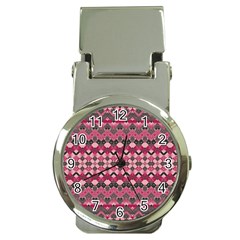 Boho Pink Grey  Money Clip Watches by SpinnyChairDesigns