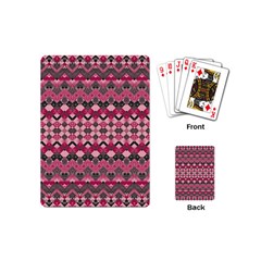 Boho Pink Grey  Playing Cards Single Design (mini) by SpinnyChairDesigns