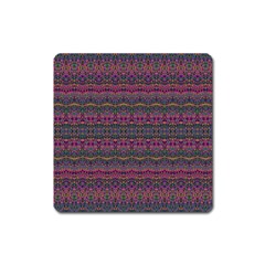 Boho Pink Mauve Blue Square Magnet by SpinnyChairDesigns
