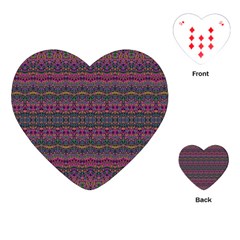 Boho Pink Mauve Blue Playing Cards Single Design (heart) by SpinnyChairDesigns