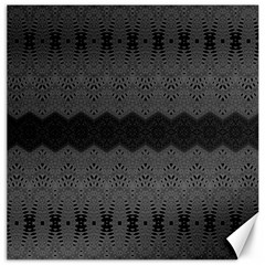 Boho Black Grey Pattern Canvas 12  X 12  by SpinnyChairDesigns