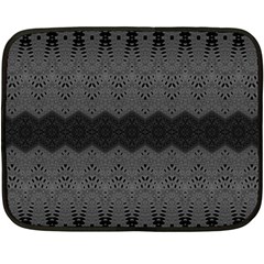 Boho Black Grey Pattern Double Sided Fleece Blanket (mini)  by SpinnyChairDesigns